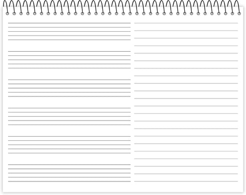 ROARING SPRING Descant Spiral Music Notebook, Unique Staff & Wide Ruled Multi-Format Manuscript, 11" x 8.5"