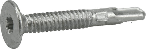 Premium Self-Drilling Metal Screws, Silver, #10 x 1-7/16 inches, Epoxy Coated Steel, Wafer Head, Box of 68 Screws