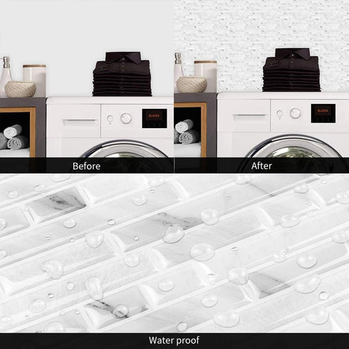 Yipscazo 10-Sheets Peel and Stick Backsplash for Kitchen, Self-Adhesive Wall Tiles for Bathroom