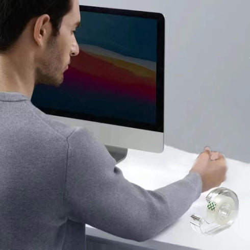 Transparent Tape with Dispenser, Clear Tape Rolls Refill for Office, Home, School, 3x4" x 1000inches, 12 Rolls