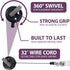 Retractable Badge Holder 32" Fashionable Badge Reel for Office Workers, Teachers, Nurses, Razzle Dazzle Purple