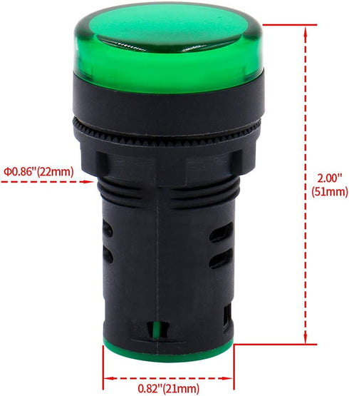 Baomain AD16-22D/S31 AC220V Energy Saving LED Indicator Light, Green*1 Yellow*1 Red*1, Pack of 3
