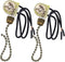 Zing Ear ZE-109 ON-OFF Pull Chain Lamp Switch for Ceiling Fan Lights - Bronze, 2 Pack