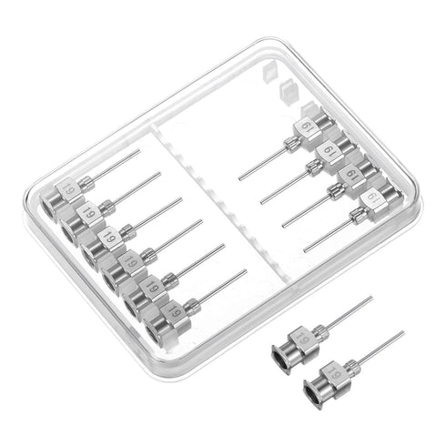 20pcs 19Gauge Stainless Steel Dispensing Needles, 1/2" Luer Lock for Thick Liquids, Ink, Glue, Lab Use
