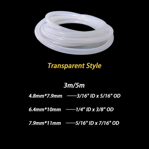 TONGYUANDA 1/4" 3/8" 10 Pure Silicone Tubing, ID x OD x FT, Flexible Food-Grade Tubing, High Temp Resistant
