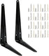 Uenhoy 10 Pack 8 Inch (8" 6") Shelf Brackets Heavy Duty Metal Floating Shelf Brackets, Black Corner Brace Wall Mount L