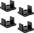 Black Sliding Barn Door Floor Guides, Plastic Bypass Door Guide Hardware, 8-Pack