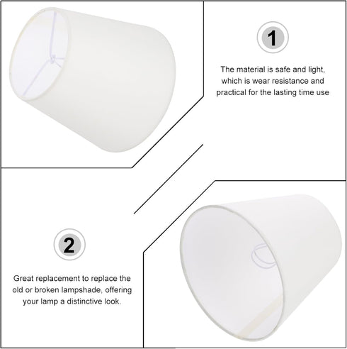 LIFKOME 5.11X3.93X5.90In Replacement Lampshade Cover Fabric Lamp Shade for Table and Floor Lamps Lightweight Decorative