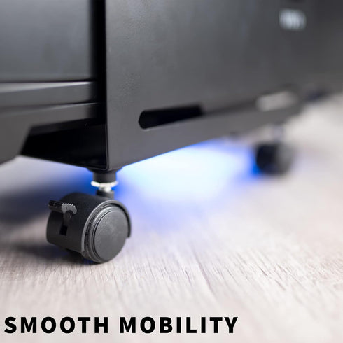 VIVO 7.8 14 inch CART-PC01L Large Computer Tower Desktop ATX-Case, CPU Steel Rolling Stand, to Wide Adjustable Mobile