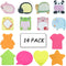 Sticky Notes - 14 Pads of Self-Stick Removable Shaped Notes, 100 Sheets Total, 14 Pack