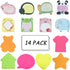 Sticky Notes - 14 Pads of Self-Stick Removable Shaped Notes, 100 Sheets Total, 14 Pack