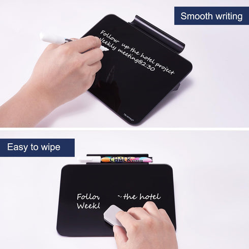 Small Desktop Glass Dry-Erase Whiteboard, 8 X 6 Inches Tabletop Easel Board with Stand for Artist, Teacher, Student