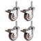 Skelang 4 Pcs 1'' Swivel Threaded Stem Casters, TPE Mute Crib Caster with Brake