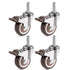 Skelang 4 Pcs 1'' Swivel Threaded Stem Casters, TPE Mute Crib Caster with Brake