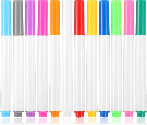 Wanmu 12pcs Small Dry Erase Markers 4.1 Inch Erasable Markers For Whiteboard Color