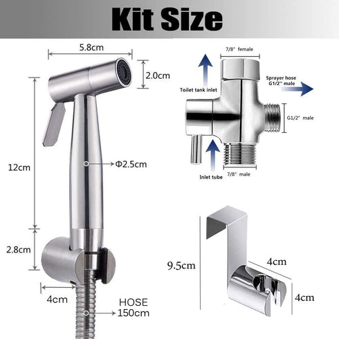 Set, Handheld Bidet Sprayer for Toilet - Jet Sprayer for Toilet Cloth Diaper Sprayer Adjustable Muslim Shower Bidets