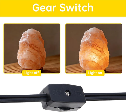 RTNLIT E12 Bulb 4.9 Salt Lamp Cord Replacement, Night Light Cord with Light Socket Rotary Switch Plug for Christmas