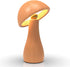 LONRISWAY Dimming, 360 Wooden Mushroom Lamp, Portable Cordless Touch Switch Rechargeable Battery Operated Lamp,Stepless