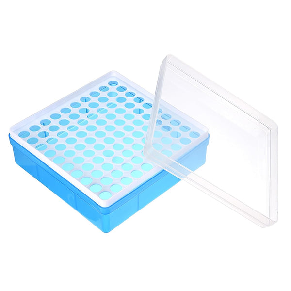YOKIVE Polypropylene Test Tube Rack Holder for 1.5ml, 2ml Lab Test Tubes (Blue, 100-Sockets)