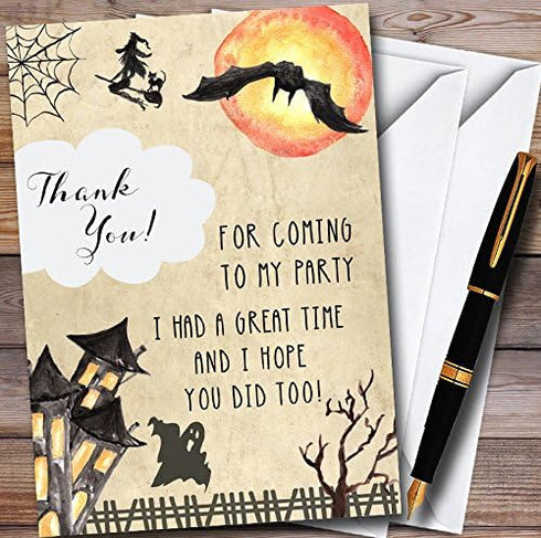 The Card Zoo Scary Witch Haunted House Personalized Halloween Party Thank You Cards
