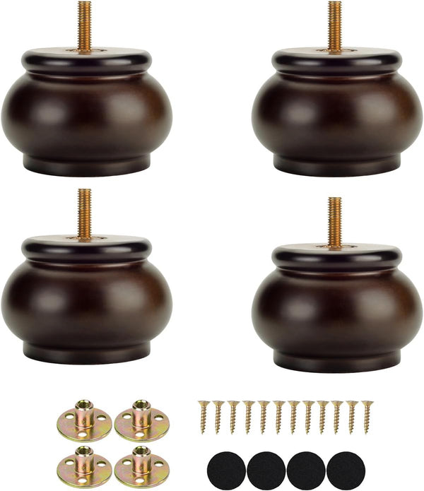 Maricome 2 Inch Round Furniture Feet Predrilled M8 Bolt Screw in Set