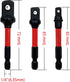Big Red Power Drill Socket Adapter Set - 3pcs 1/4", 3/8", 1/2", Hex Shank Drill Bit Extension from Chrome Vanadium