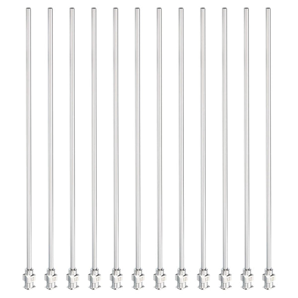 PATIKIL 12Ga x 5.9 Inch Stainless Steel Dispensing Needle Tips, 12Pcs Blunt Tips Luer Lock for Thick Glue Ink Lab