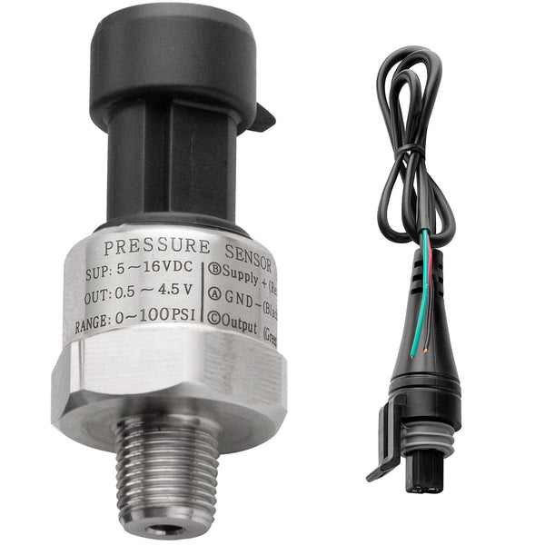 Ronybuy 100 Psi Oil Fuel Pressure Sensor Transducer Sender 1/8" -27 NPT Thread