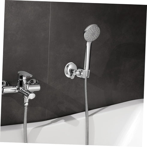 Uonlytech Silver Suction Cup Shower Head Holder Bracket Handheld Wall Mount for Bathroom Stainless Steel No Drill