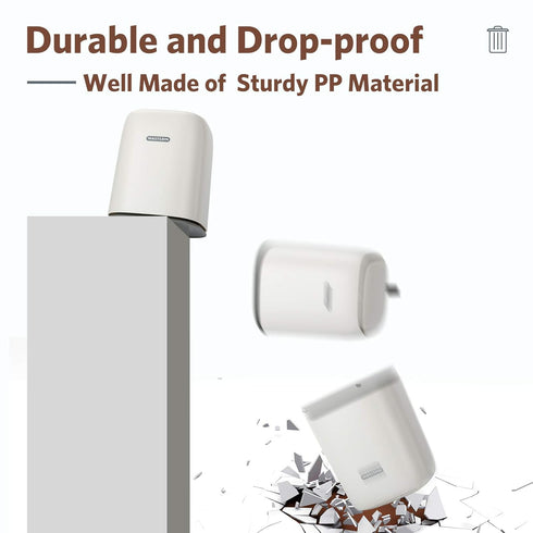 Mini Countertop Trash Can with Press Type Lid, 1.5 L / 0.40 Gal Wastebasket Dispenser, 3 Rolls of Trash Bags (White)
