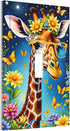 HTSAHKV 3 5 Inch Colorful Giraffe Flowers Wall Plate Light Switch Cover Single Gang Outlet Faceplate Print Plate Cover