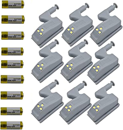 LiXiongBao 9 Pack Hinge LED Sensor Light -Smart Touch Induction Cabinet Light for