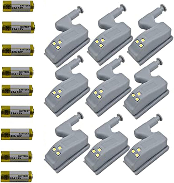 LiXiongBao 9 Pack Hinge LED Sensor Light -Smart Touch Induction Cabinet Light for