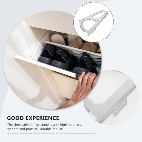 1 Closet VALICLUD Pair Stainless Steel Shoe Rack Hinges Cabinet Flip Frames Metal Shoe Drawer Hinge for Drawer
