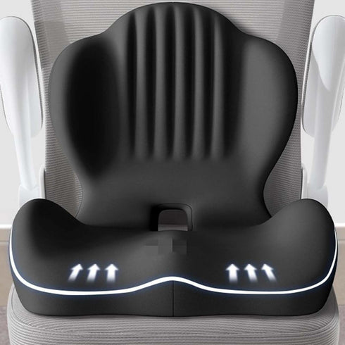 Generic Memory Foam L-Shaped Cushion with Lumbar Support - Office Chair Back Support Cushion, Office Chair & Car