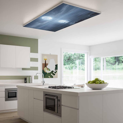 Yukro 1 Pack Night Ocean Fluorescent Light Covers for Ceiling Lights Natural Scenery Moonlight Sparkling Water Magnetic