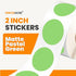 Performore 2 Inch Dot Matte Green Color Code Labels, Round Easy to Peel, 500 Stickers Per Roll