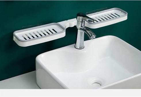 Bathroom Corner Shelf, Foldable Rotatable Wall Mounted Storage Rack Organizer with Drainage for Shower Kitchen Sink