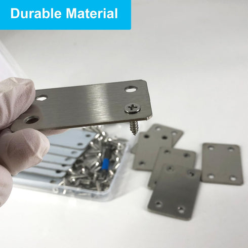 12 Pack Flat Mending Plate, Metal Bracket, Stainless Steel Brace 2.36 x 1.49'', Fixing Joining Plate for Wood with