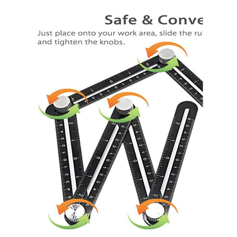 Multi-Angle Measuring Ruler | Universal 12-Sided Hole Positioning Aluminum Alloy Template Tool with Drilling Locator