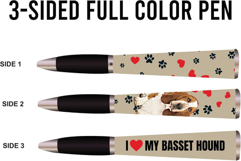 I Love My Dog Ballpoint Pen - 3-Sided Cute Dog Birthday Pens, Fun Gifts for Dog Lovers, School Supplies