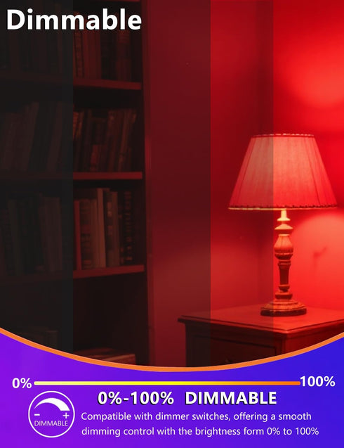 630nm Bulb Dimmable, 100% E26 A15 5W 6Pack Red Light for Sleep Blue Light Blocking, Promotes Melatonin Production, LED