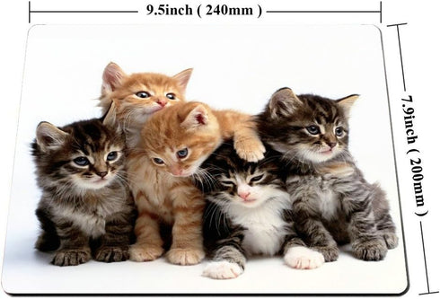 Smooffly Cats Mouse Pad for Computers, Kittens Family Cats Design
