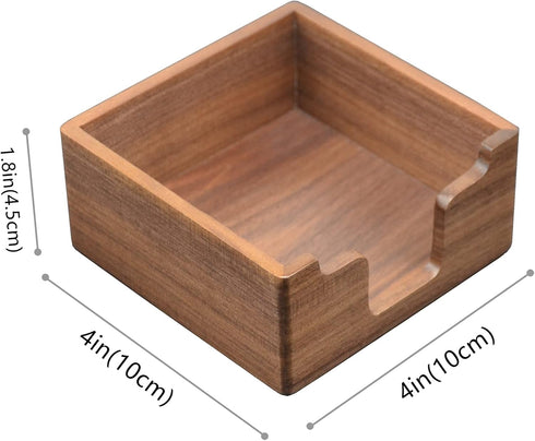 Bamber Cute Sticky Note Holder for Desk, Walnut Wood Notepad Organizer, Pack of 2