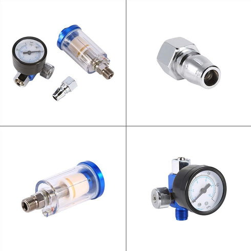 YHG Air Pressure Regulator - Waterproof Car Spray Air Regulator Set with Gauge and In-line Oil Water Trap Filter