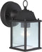 Canarm 1-Light Oudoor Downlight, Black Wall Mount with Clear Glass Panels, Classic