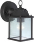 Canarm 1-Light Oudoor Downlight, Black Wall Mount with Clear Glass Panels, Classic