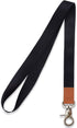 Long Neck Leather Lanyard Keychains with Metal Clasp, Durable ID Badge Strap for Car Keys, Card Holder, Wallet