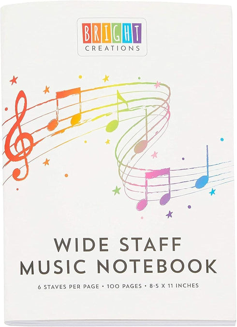 Bright Creations Music Composition Notebooks, 3 Pack, Manuscript Staff Paper, 50 Sheets