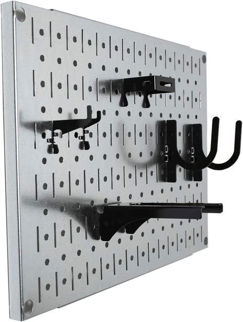 Pegboard Wall Organizer Tiles, Wall Control Modular Galvanized Steel Tiling Set, Four 12-Inch x 16-Inch Panels
